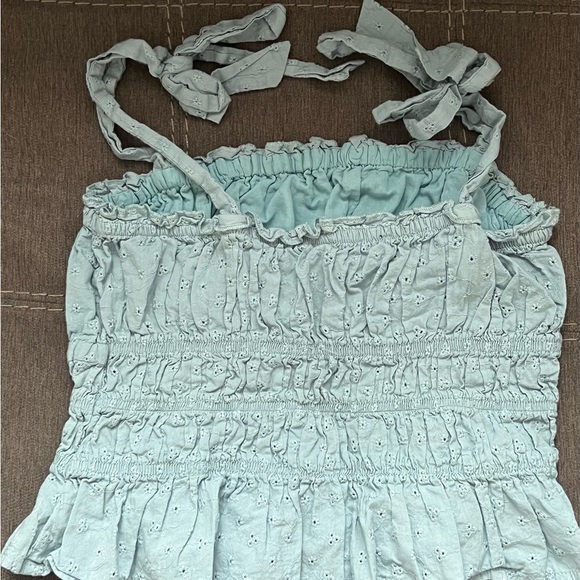 Eyelet Tie Strap Top - Picture 2 of 3